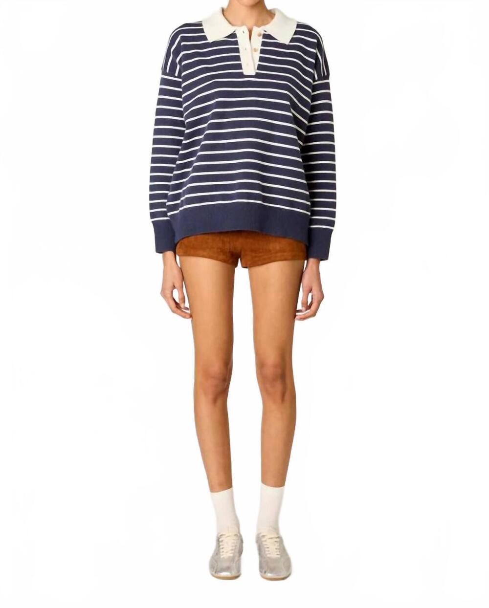 NEW NIA alameda crewneck sweater in blue